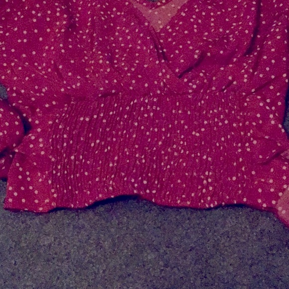 SHEIN Red & White Polka Dot Crop Top - Picture 4 of 5